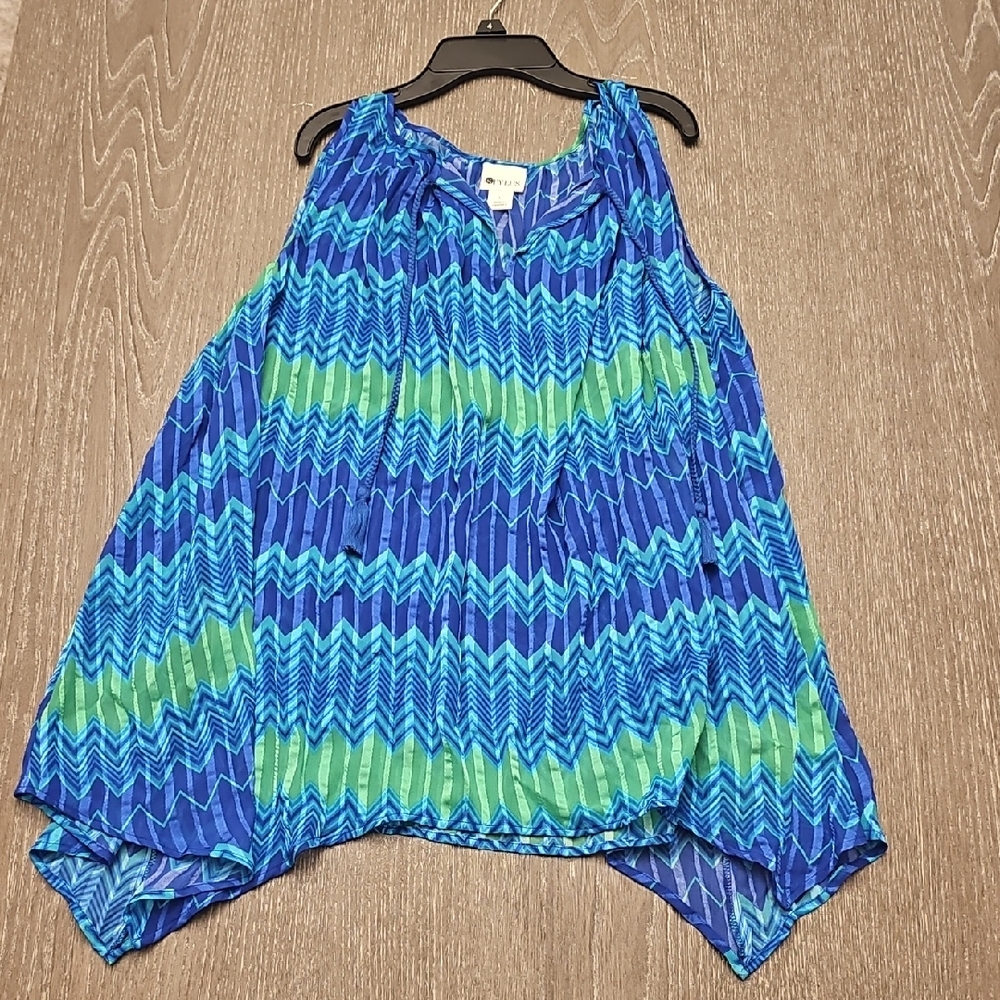 Apt. 9 Vibrant Blue and Green Blouse